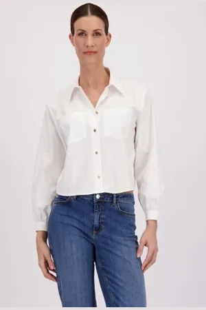 More & More Witte blouse met kortere fit