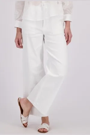 More & More Wijde witte jeans