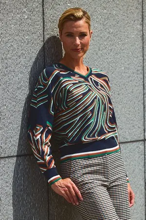 Claude Arielle Gebreid truitje met print