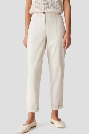Opus Tapered fit broek met elastische tailleband