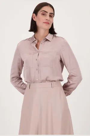 D Auvry Glanzende oudroze blouse