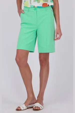 Claude Arielle Groene bermuda met vouw