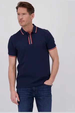 Dansaert Blue Donkerblauwe polo met rood accent