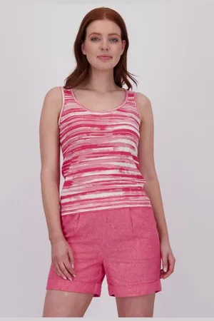Libelle Mouwloze top met rood-witte strepen