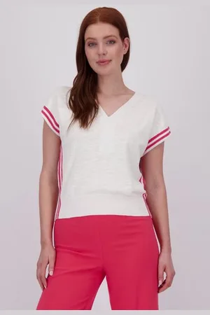 Libelle Witte mouwloze pull met V-hals