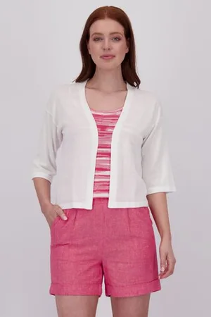 Libelle Witte cardigan met halflange mouwen