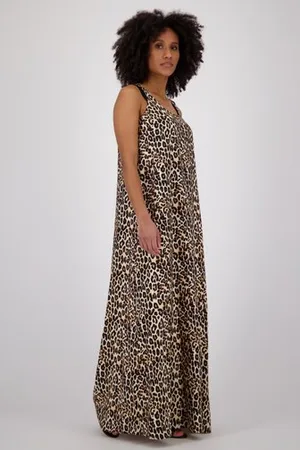 LOUISE Lang kleedje met animal print