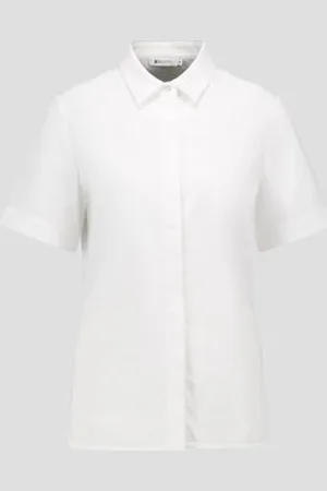 D Auvry Witte hemdblouse met korte mouwen