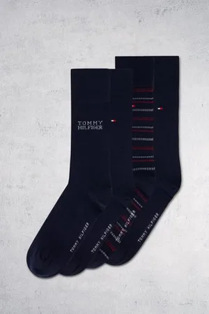 Tommy Hilfiger Giftbox navy sokken - 4 paar