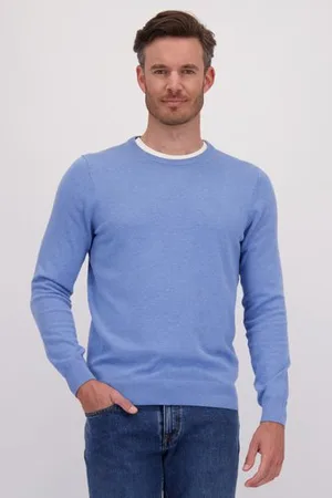 Dansaert Blue Lichtblauwe trui met ronde hals