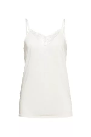 ESPRIT Top met kant, LENZING™ ECOVERO™