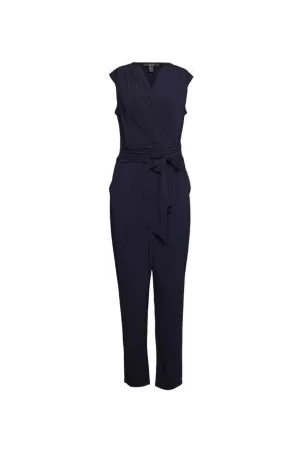 ESPRIT Jumpsuit met cross-over V-hals