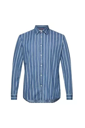 ESPRIT Slim fit denim shirt met strepen