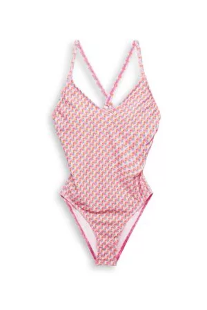 ESPRIT Gewatteerd badpak met geometrisch motief