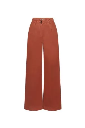 ESPRIT Chino broek met wijde pijpen