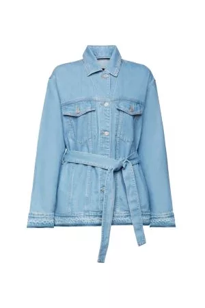ESPRIT Denim jack met strikceintuur