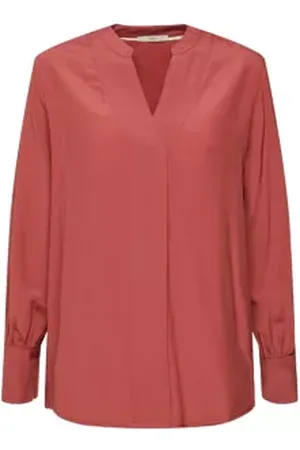 ESPRIT Blouse met V-hals, LENZING™ ECOVERO™