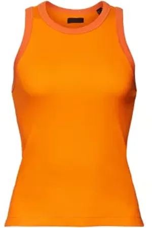 ESPRIT Geribde jersey tanktop van stretchkatoen