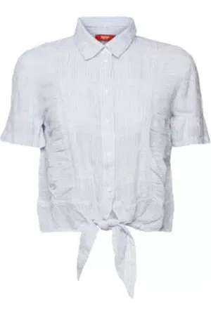 ESPRIT Cropped overhemd met een strik