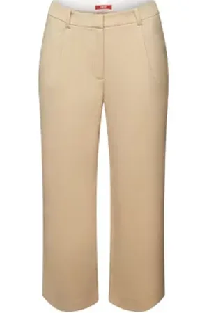 ESPRIT High-rise culotte met bandplooien