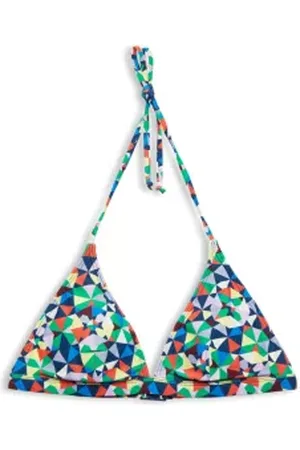 ESPRIT Gerecycled: gewatteerde haltertop met motief all-over