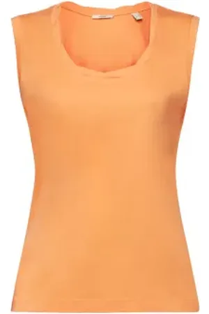 ESPRIT Tanktop met getwijnde hals