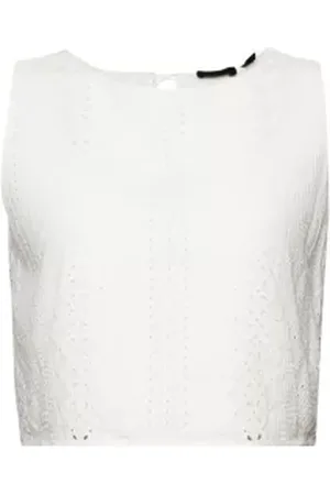 ESPRIT Crop top met borduursels, LENZING™ ECOVERO™