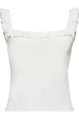 ESPRIT Geribde tanktop met rimpeling