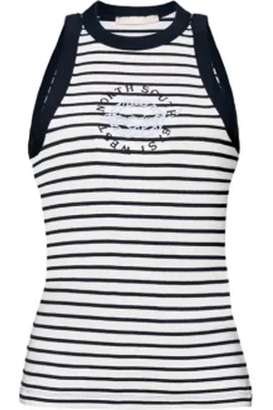 ESPRIT Geborduurde geribde tanktop met print