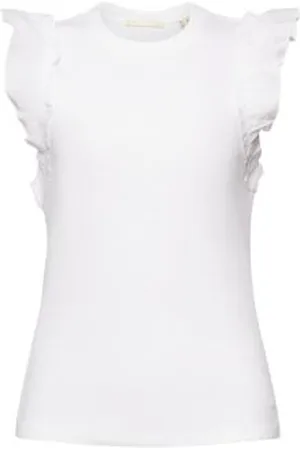 ESPRIT Geribde tanktop met rimpeling