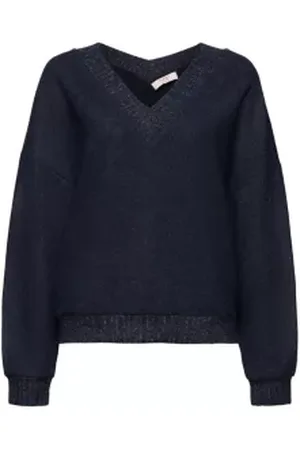 ESPRIT Geruwde trui met V-hals