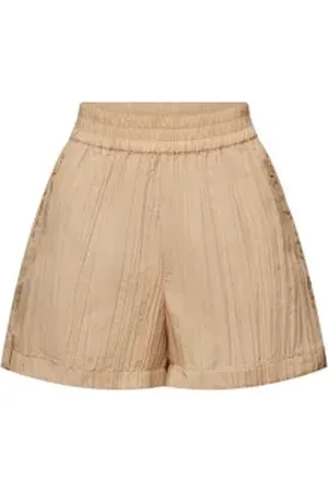 ESPRIT Short met hoge taille en plooien