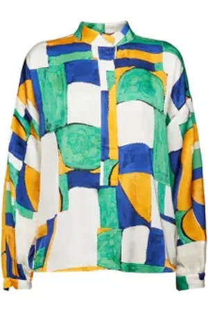 ESPRIT Satijnen blouse met geometrische print