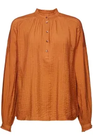 ESPRIT Gestructureerde blouse met lange mouwen