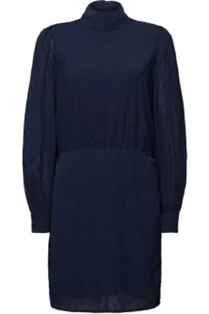 ESPRIT Glinsterende chiffon mini-jurk met plumetis stippen