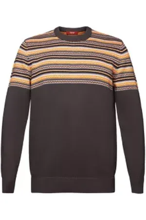 ESPRIT Jacquard katoenen trui met ronde hals