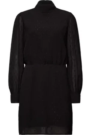 ESPRIT Glinsterende chiffon mini-jurk met plumetis stippen