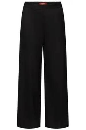 ESPRIT Flanellen broek met splitjes in de zoom