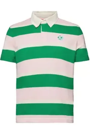 ESPRIT Gestreept T-shirt met polokraag en logo