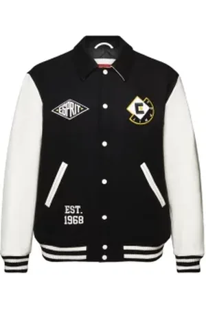 ESPRIT Bomberjack van een wolmix met logo