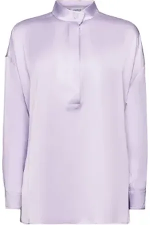 ESPRIT Satijnen blouse met opstaande kraag