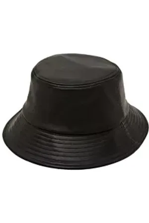 ESPRIT Leren bucket hat met logo