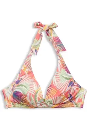 ESPRIT Gewatteerde halter-bikinitop met print