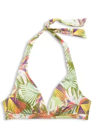 ESPRIT Gewatteerde halter-bikinitop met print