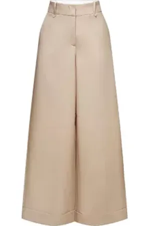 ESPRIT Twill broek met wijde pijpen