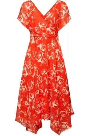 ESPRIT Chiffon maxi-jurk met V-hals en print