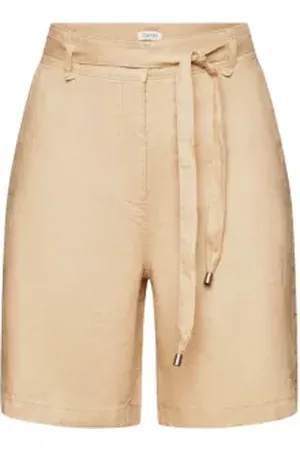 ESPRIT Linnen short met wijde pijpen