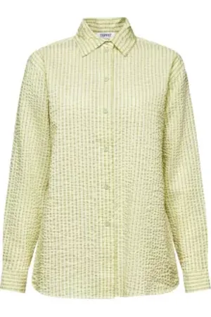 ESPRIT Gestreepte crinkled overhemdblouse