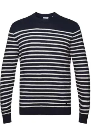 ESPRIT Gestreepte sweater van katoen en linnen