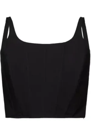 ESPRIT Korset top van cropped katoen-popeline